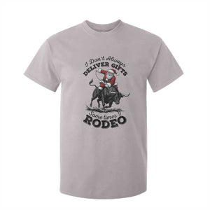Funny Black Santa Cowboy Bull Rider Christmas T Shirt For Kid I Do Not Deliver Gifts I Rodeo TS12 Ice Gray Print Your Wear