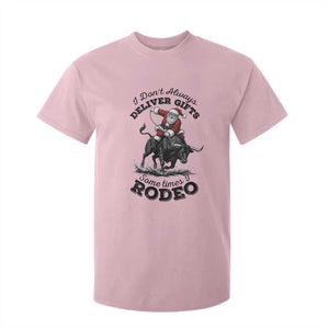 Funny Black Santa Cowboy Bull Rider Christmas T Shirt For Kid I Do Not Deliver Gifts I Rodeo TS12 Light Pink Print Your Wear