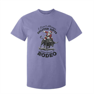 Funny Black Santa Cowboy Bull Rider Christmas T Shirt For Kid I Do Not Deliver Gifts I Rodeo TS12 Violet Print Your Wear