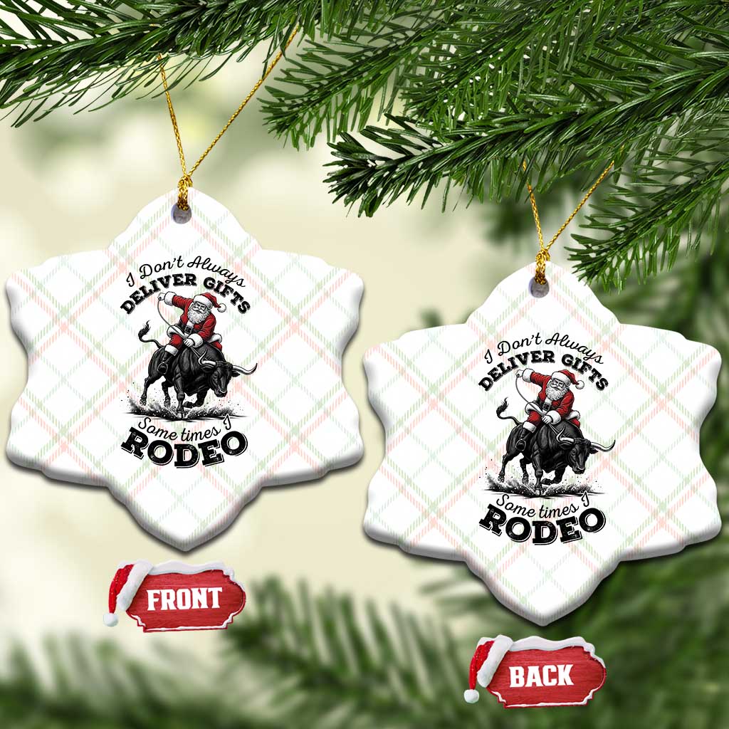 Funny Black Santa Cowboy Bull Rider Christmas Ceramic Ornament I Do Not Deliver Gifts I Rodeo TS12 Print Your Wear