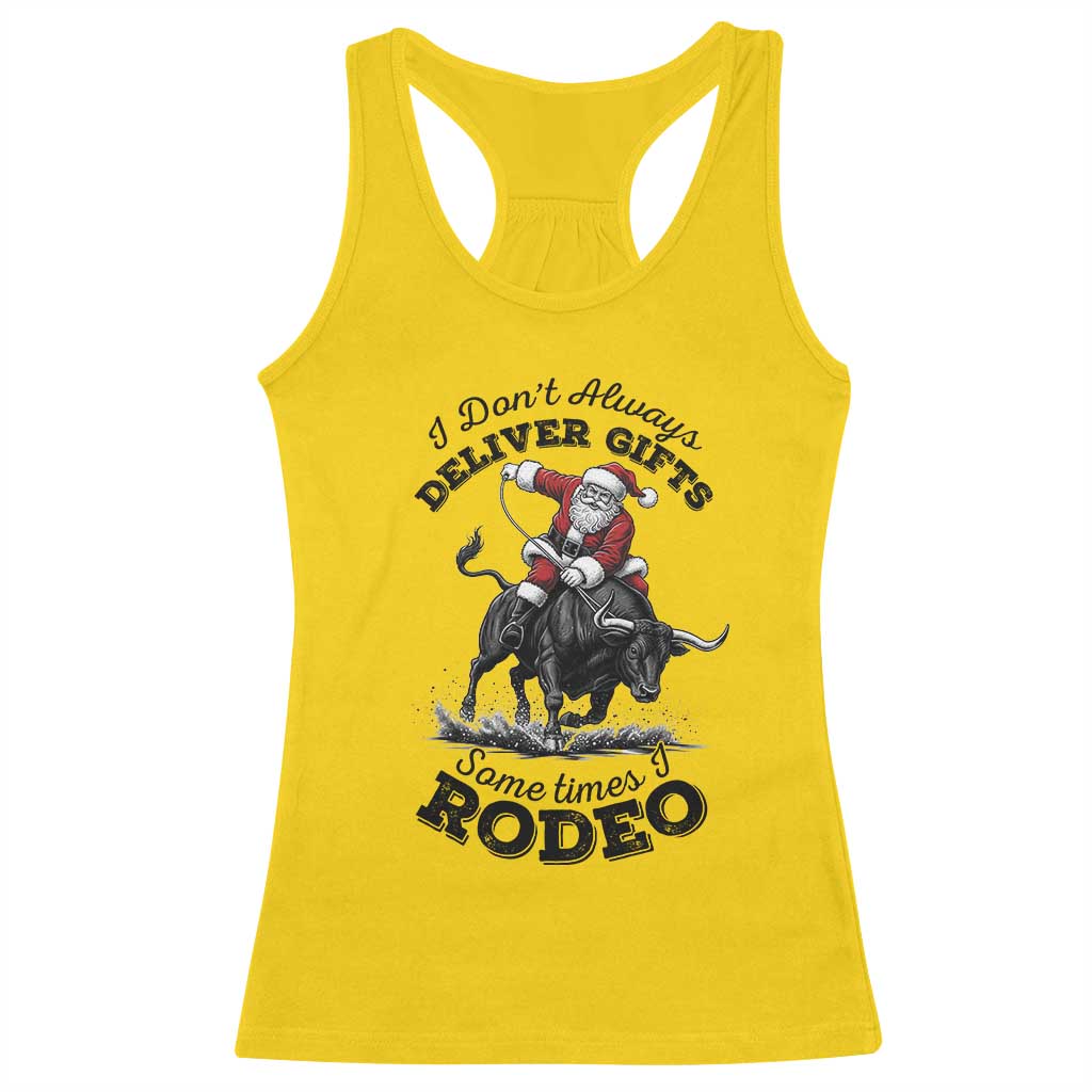 Funny Black Santa Cowboy Bull Rider Christmas Racerback Tank Top I Do Not Deliver Gifts I Rodeo TS12 Daisy Print Your Wear