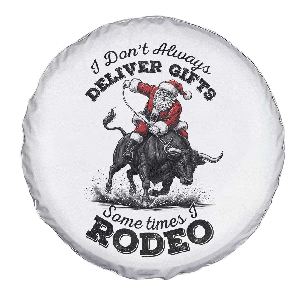 Funny Black Santa Cowboy Bull Rider Christmas Spare Tire Cover I Do Not Deliver Gifts I Rodeo TS12 Print Your Wear