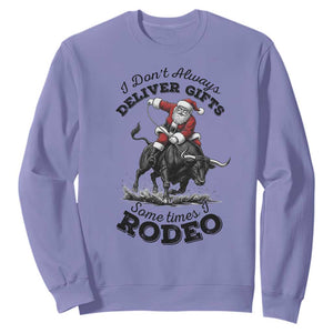 Funny Black Santa Cowboy Bull Rider Christmas Sweatshirt I Do Not Deliver Gifts I Rodeo TS12 Violet Print Your Wear
