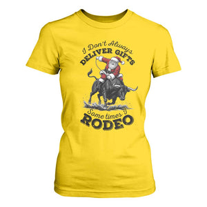 Funny Black Santa Cowboy Bull Rider Christmas T Shirt For Women I Do Not Deliver Gifts I Rodeo TS12 Daisy Print Your Wear