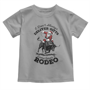 Funny Black Santa Cowboy Bull Rider Christmas Toddler T Shirt I Do Not Deliver Gifts I Rodeo TS12 Sport Gray Print Your Wear