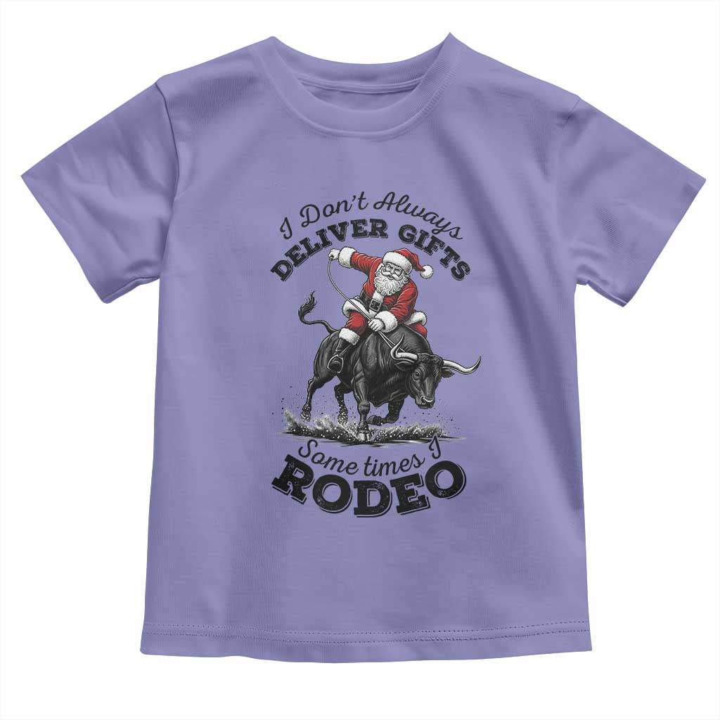 Funny Black Santa Cowboy Bull Rider Christmas Toddler T Shirt I Do Not Deliver Gifts I Rodeo TS12 Violet Print Your Wear