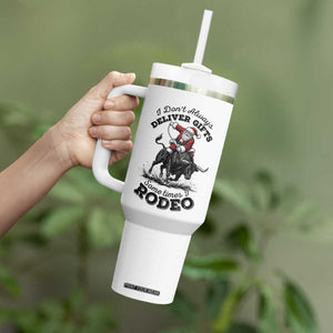 Funny Black Santa Cowboy Bull Rider Christmas Tumbler With Handle I Do Not Deliver Gifts I Rodeo TS12 Print Your Wear