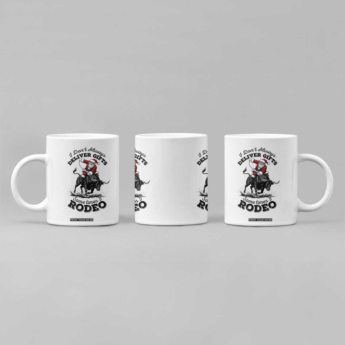 Funny Black Santa Cowboy Bull Rider Christmas Coffee Mug I Do Not Deliver Gifts I Rodeo TS12 Print Your Wear