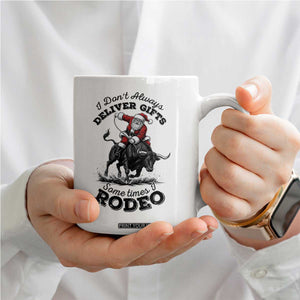 Funny Black Santa Cowboy Bull Rider Christmas Coffee Mug I Do Not Deliver Gifts I Rodeo TS12 Print Your Wear