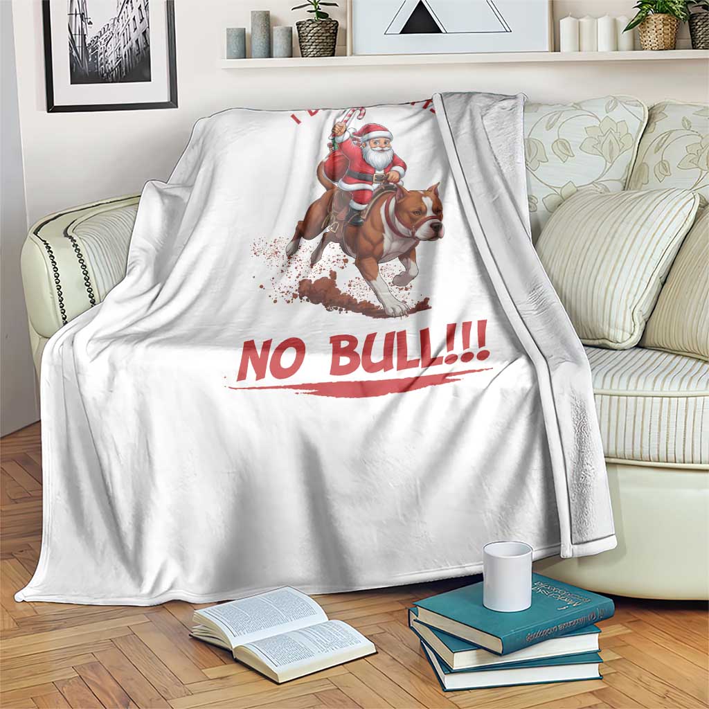 Funny Santa Pitbull Christmas Throw Blanket I Deliver Gifts No Bull TS12 Print Your Wear