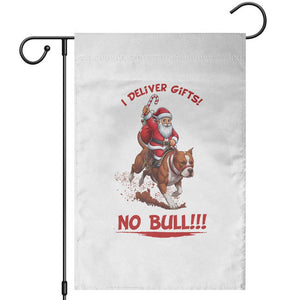 Funny Santa Pitbull Christmas Garden Flag I Deliver Gifts No Bull TS12 White Print Your Wear