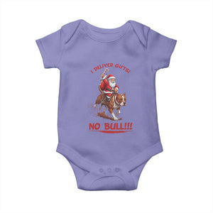 Funny Santa Pitbull Christmas Baby Onesie I Deliver Gifts No Bull TS12 Violet Print Your Wear