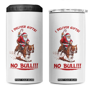 Funny Santa Pitbull Christmas 4 in 1 Can Cooler Tumbler I Deliver Gifts No Bull TS12 One Size: 16 oz White Print Your Wear