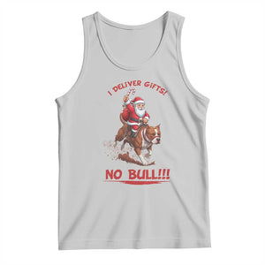 Funny Santa Pitbull Christmas Tank Top I Deliver Gifts No Bull TS12 Ash Print Your Wear