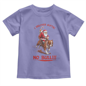 Funny Santa Pitbull Christmas Toddler T Shirt I Deliver Gifts No Bull TS12 Violet Print Your Wear
