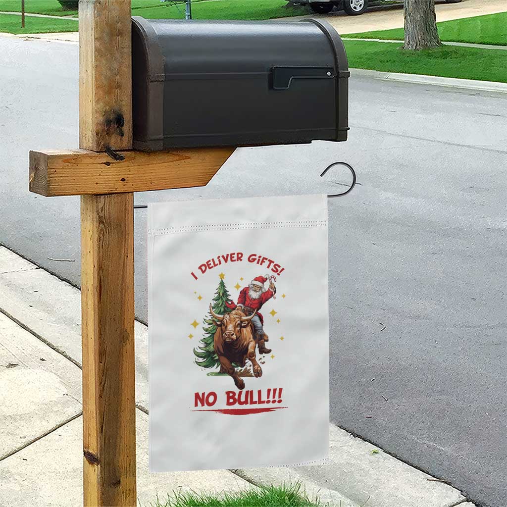Funny Black Santa Bull Riding Christmas Garden Flag I Deliver Gifts No Bull TS12 Print Your Wear