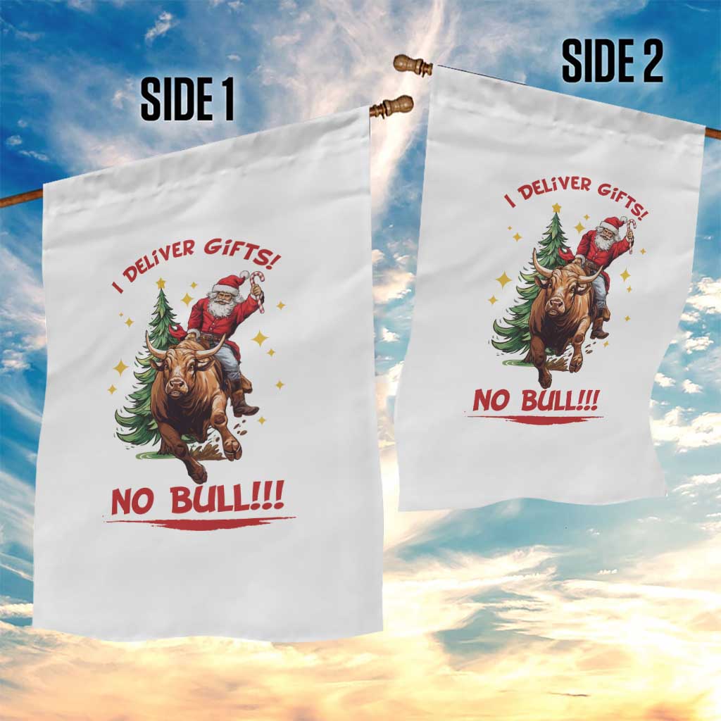 Funny Black Santa Bull Riding Christmas Garden Flag I Deliver Gifts No Bull TS12 Print Your Wear