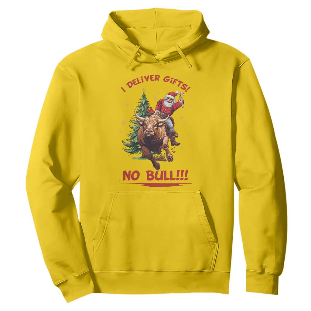 Funny Black Santa Bull Riding Christmas Hoodie I Deliver Gifts No Bull TS12 Daisy Print Your Wear
