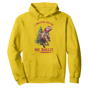 Funny Black Santa Bull Riding Christmas Hoodie I Deliver Gifts No Bull TS12 Daisy Print Your Wear