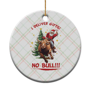 Funny Black Santa Bull Riding Christmas Ceramic Ornament I Deliver Gifts No Bull TS12 1pc Christmas Plaid Print Your Wear