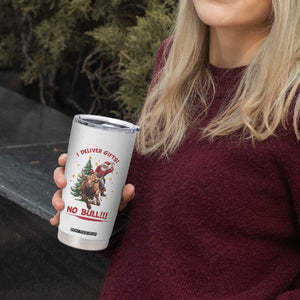 Funny Black Santa Bull Riding Christmas Tumbler Cup I Deliver Gifts No Bull TS12 Print Your Wear