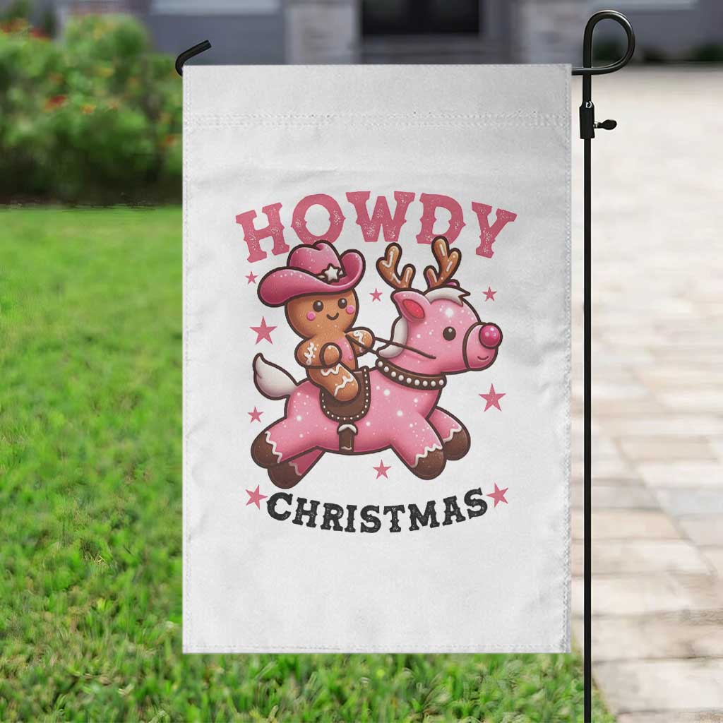 Howdy Christmas Garden Flag Funny Gingerbread Cowboy Riding Reindeer Gift For Girl TS12 Print Your Wear