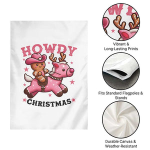 Howdy Christmas Garden Flag Funny Gingerbread Cowboy Riding Reindeer Gift For Girl TS12 Print Your Wear