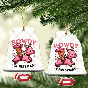 Howdy Christmas Ceramic Ornament Funny Gingerbread Cowboy Riding Reindeer Gift For Girl TS12 Print Your Wear