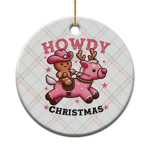 Howdy Christmas Ceramic Ornament Funny Gingerbread Cowboy Riding Reindeer Gift For Girl TS12 1pc Christmas Plaid Print Your Wear