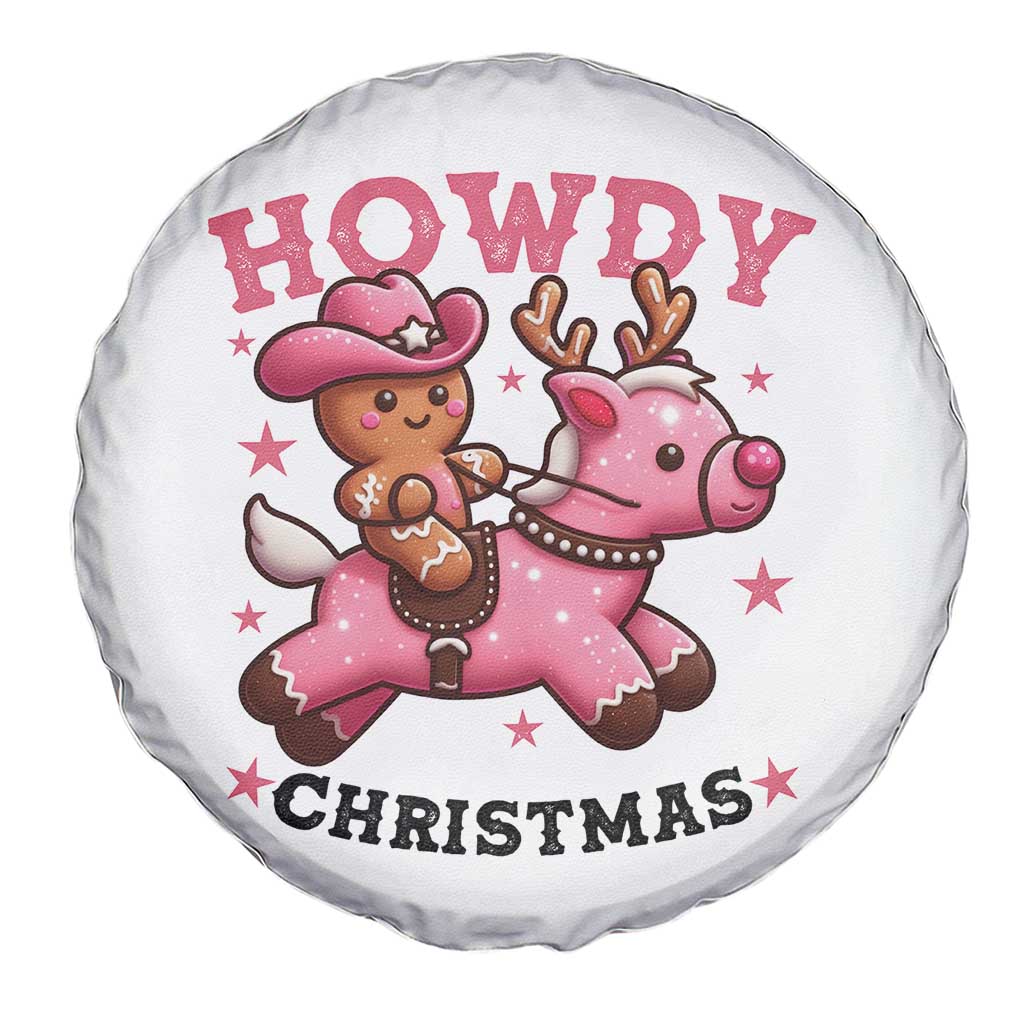 Howdy Christmas Spare Tire Cover Funny Gingerbread Cowboy Riding Reindeer Gift For Girl TS12 Print Your Wear