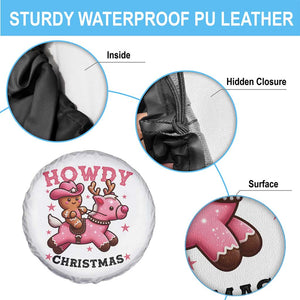 Howdy Christmas Spare Tire Cover Funny Gingerbread Cowboy Riding Reindeer Gift For Girl TS12 Print Your Wear