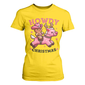 Howdy Christmas T Shirt For Women Funny Gingerbread Cowboy Riding Reindeer Gift For Girl TS12 Daisy Print Your Wear