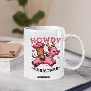 Howdy Christmas Coffee Mug Funny Gingerbread Cowboy Riding Reindeer Gift For Girl TS12 Print Your Wear