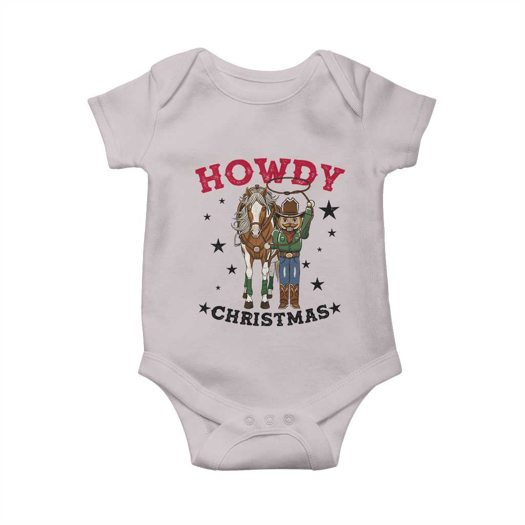 Funny Nutcracker Cowboy Howdy Christmas Baby Onesie Western Holiday Gift TS12 Ice Gray Print Your Wear