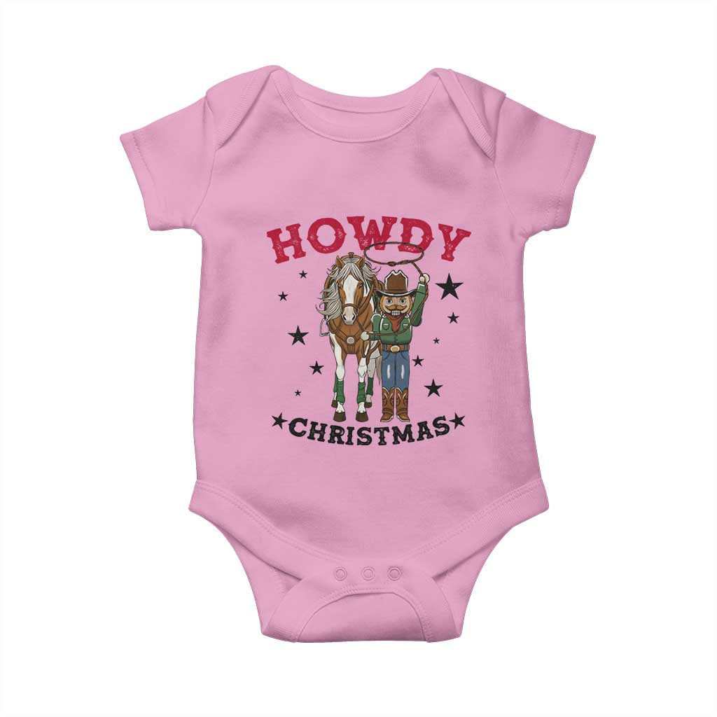 Funny Nutcracker Cowboy Howdy Christmas Baby Onesie Western Holiday Gift TS12 Light Pink Print Your Wear
