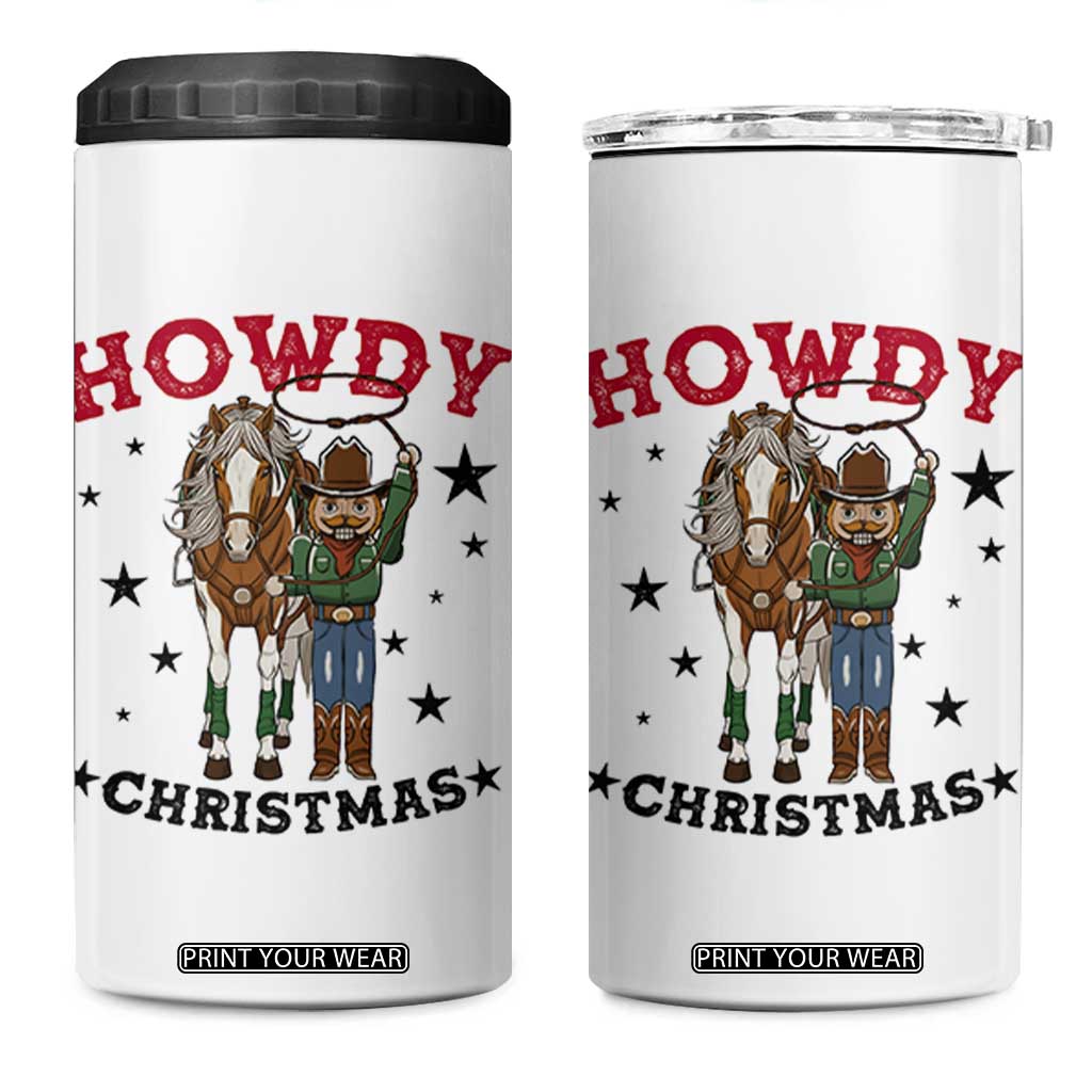Funny Nutcracker Cowboy Howdy Christmas 4 in 1 Can Cooler Tumbler Western Holiday Gift TS12 One Size: 16 oz White Print Your Wear