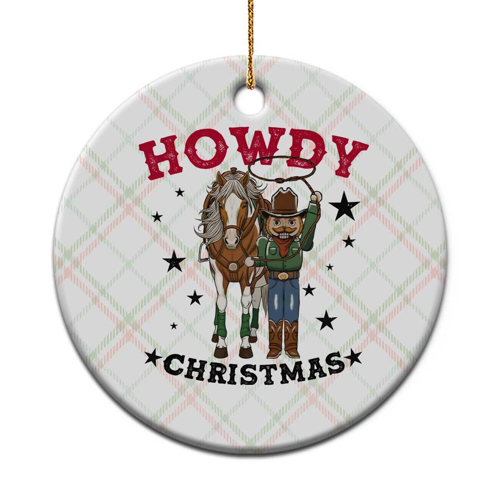 Funny Nutcracker Cowboy Howdy Christmas Ceramic Ornament Western Holiday Gift TS12 1pc Christmas Plaid Print Your Wear