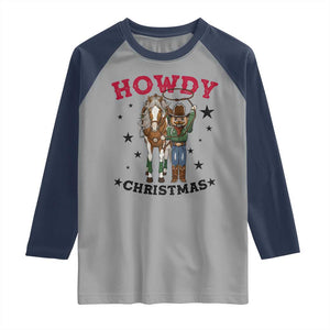 Funny Nutcracker Cowboy Howdy Christmas Raglan Shirt Western Holiday Gift TS12 Sport Gray Navy Print Your Wear