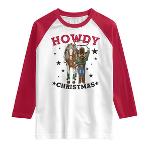 Funny Nutcracker Cowboy Howdy Christmas Raglan Shirt Western Holiday Gift TS12 White Red Print Your Wear