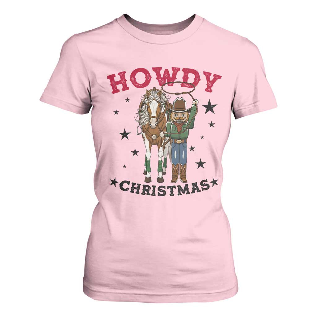 Funny Nutcracker Cowboy Howdy Christmas T Shirt For Women Western Holiday Gift TS12 Light Pink Print Your Wear