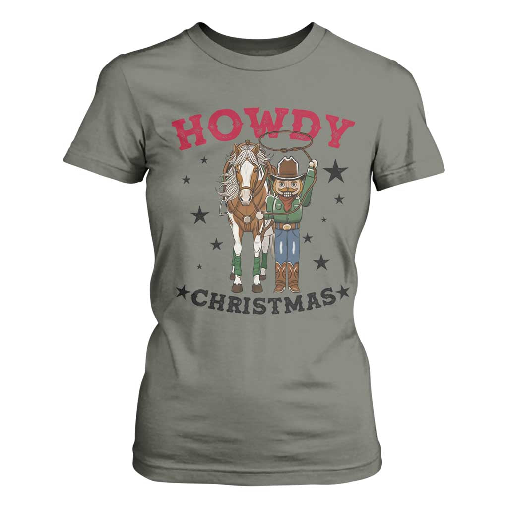 Funny Nutcracker Cowboy Howdy Christmas T Shirt For Women Western Holiday Gift TS12 Military Green Print Your Wear