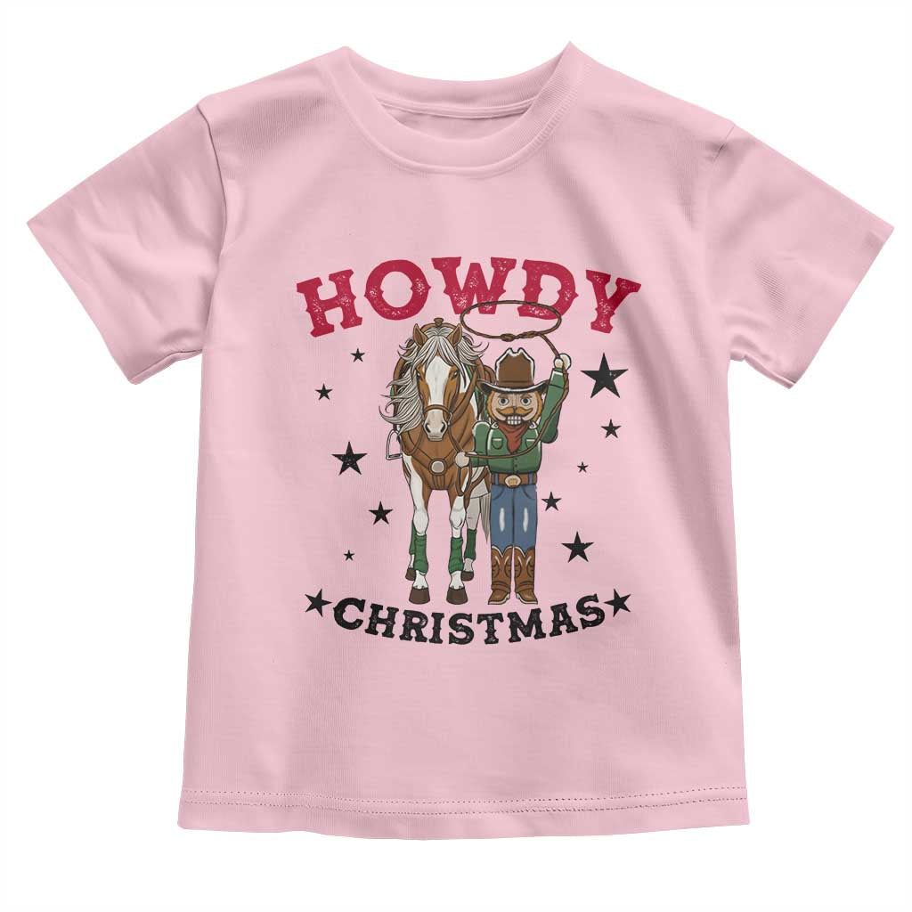 Funny Nutcracker Cowboy Howdy Christmas Toddler T Shirt Western Holiday Gift TS12 Light Pink Print Your Wear