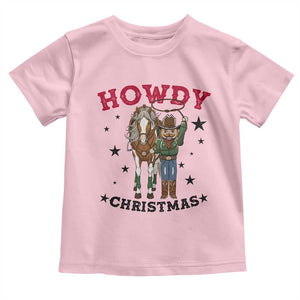 Funny Nutcracker Cowboy Howdy Christmas Toddler T Shirt Western Holiday Gift TS12 Light Pink Print Your Wear