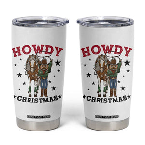 Funny Nutcracker Cowboy Howdy Christmas Tumbler Cup Western Holiday Gift TS12 White Print Your Wear