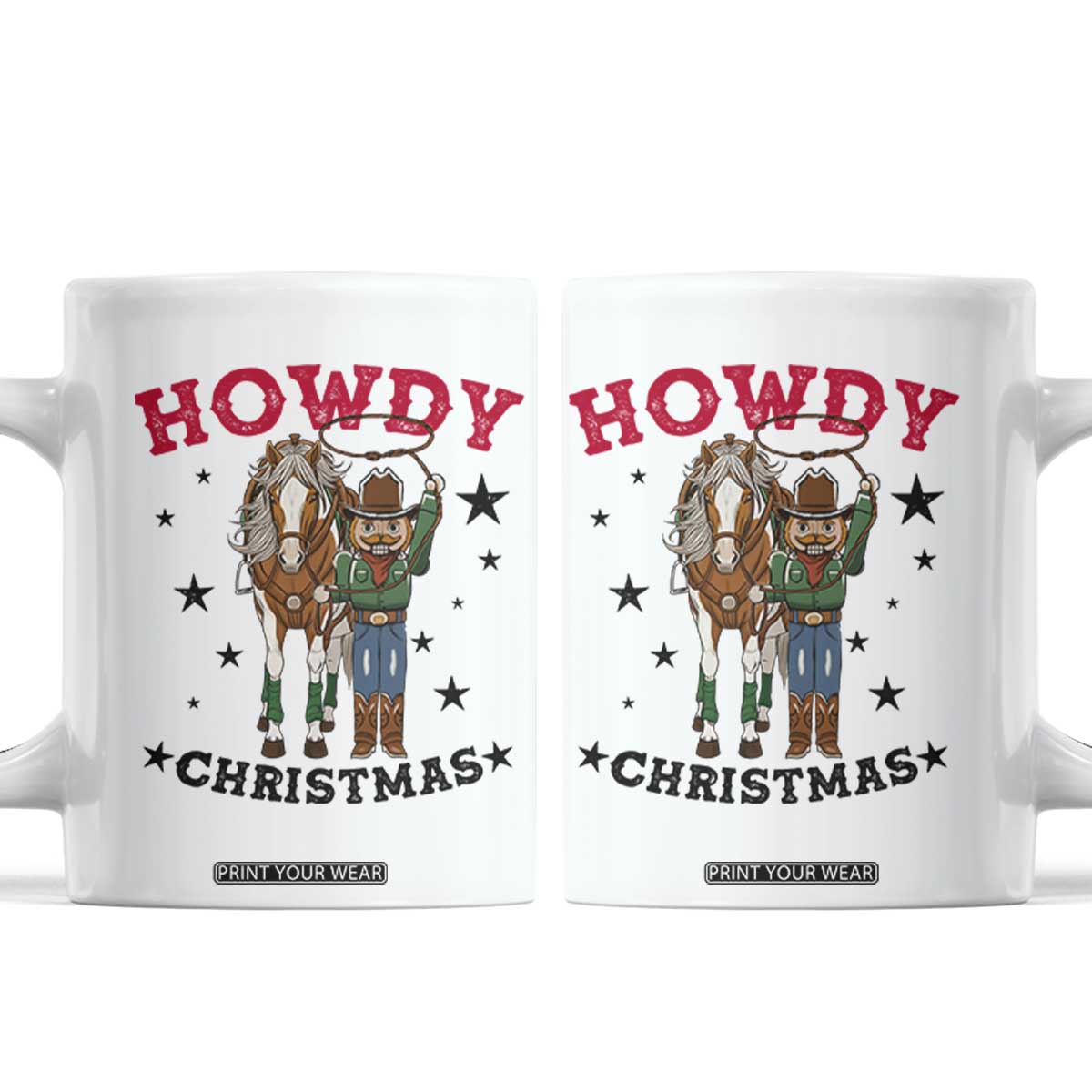 Funny Nutcracker Cowboy Howdy Christmas Coffee Mug Western Holiday Gift TS12 White Print Your Wear