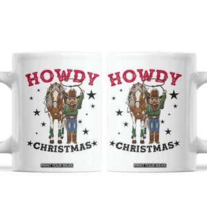 Funny Nutcracker Cowboy Howdy Christmas Coffee Mug Western Holiday Gift TS12 White Print Your Wear