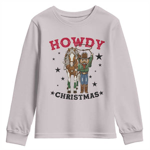 Funny Nutcracker Cowboy Howdy Christmas Youth Sweatshirt Western Holiday Gift TS12 Ice Gray Print Your Wear