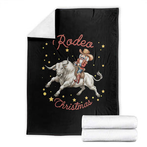 Funny Nutcracker Bull Riding Rodeo Christmas Throw Blanket Western Holiday Gift TS12 Black Print Your Wear