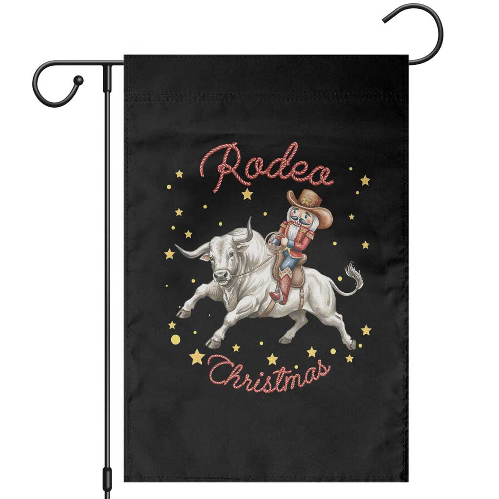 Funny Nutcracker Bull Riding Rodeo Christmas Garden Flag Western Holiday Gift TS12 Black Print Your Wear