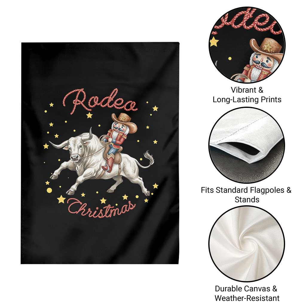 Funny Nutcracker Bull Riding Rodeo Christmas Garden Flag Western Holiday Gift TS12 Print Your Wear